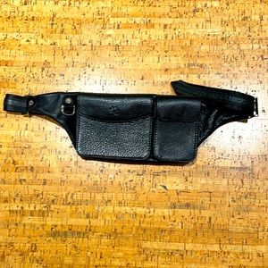 Genuine cow leather unisex waist bag